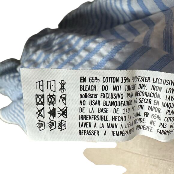 ENDLESS ROSE Blue White Striped One Shoulder Top Ruffle trim Women's Size Medium - Picture 6 of 9